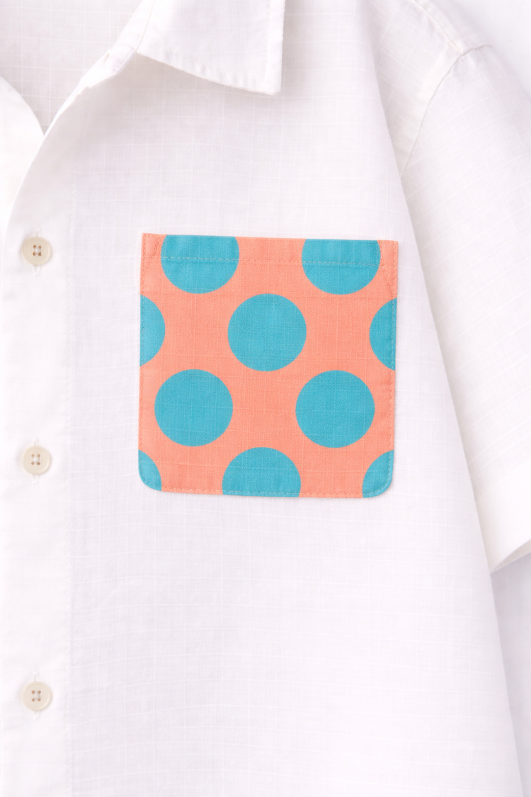 Boy wearing Anaario Peach Pop Pocket Shirt Set