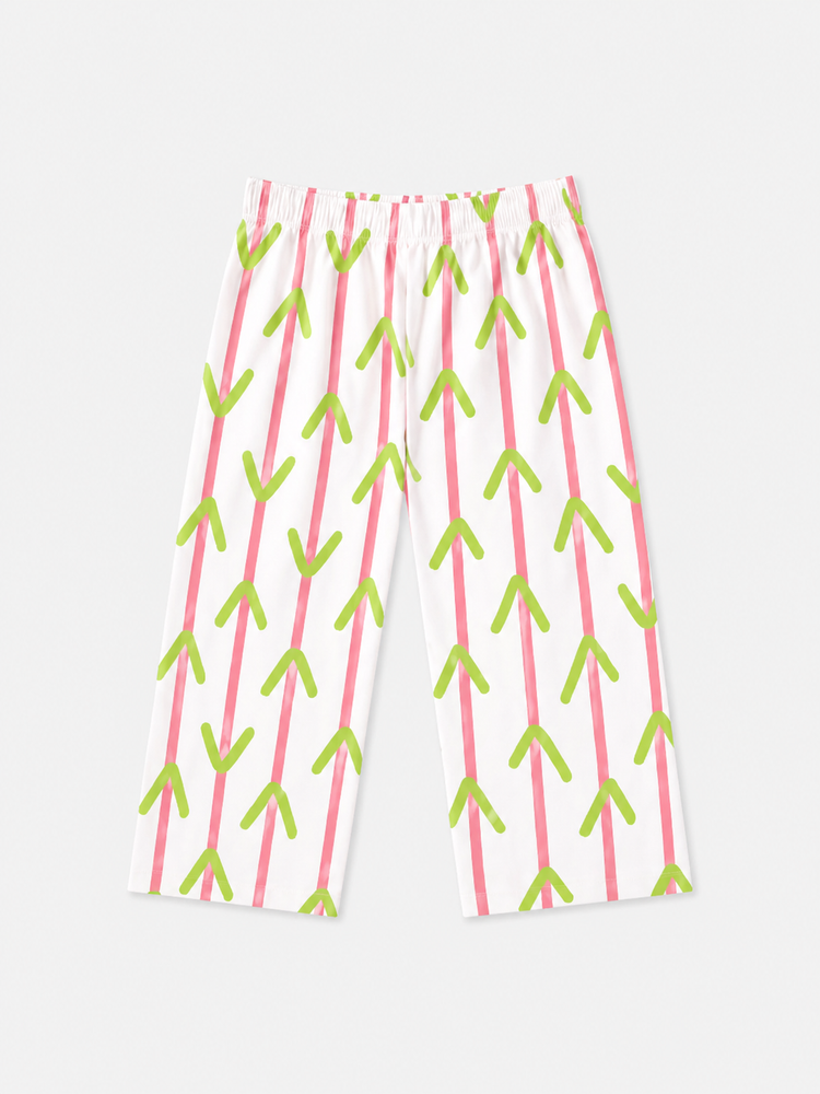 Girl wearing Anaario Pink and Green Leaves Night Suit