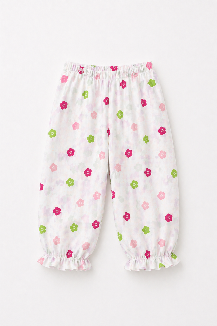 Girl wearing Anaario Pink Blossom Night Suit