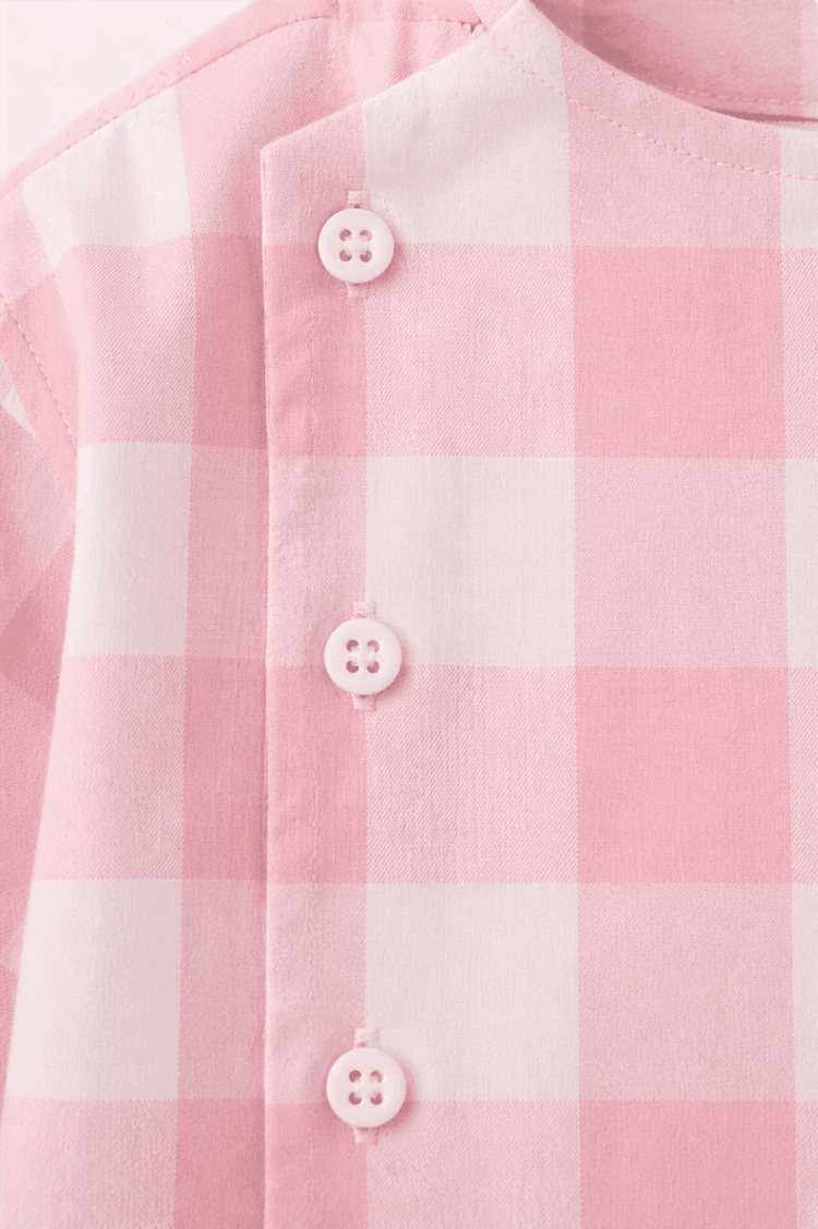 Boy wearing Anaario Pink Check Pocket Co-ord Set