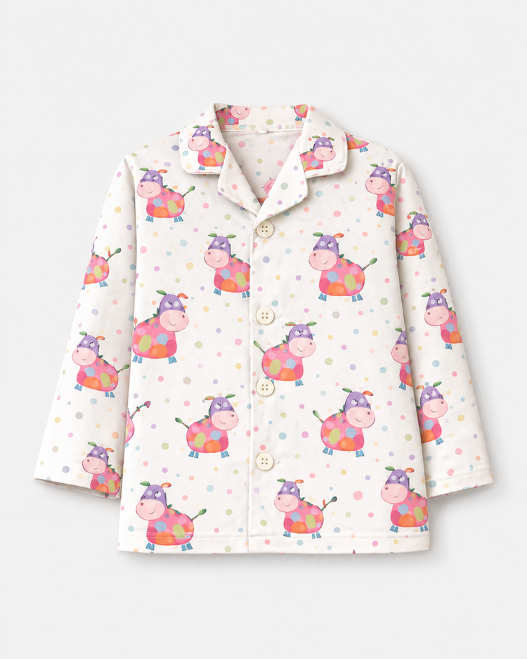 Boy wearing Anaario Pink Cow Night Suit
