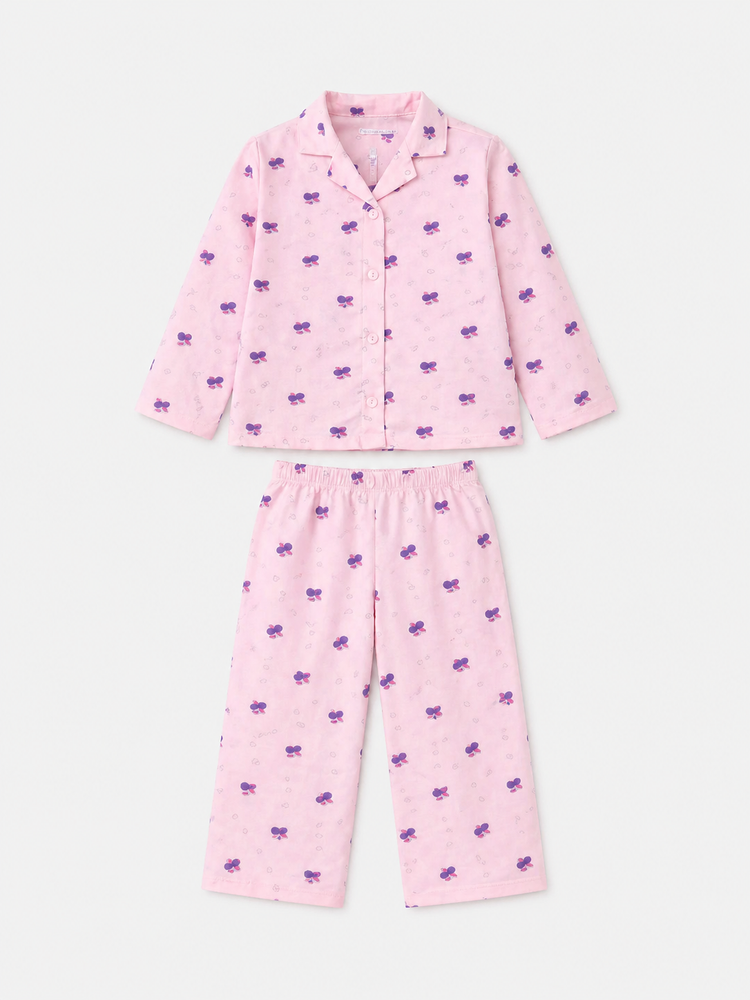 Girl wearing Anaario Pink Petal Night Suit