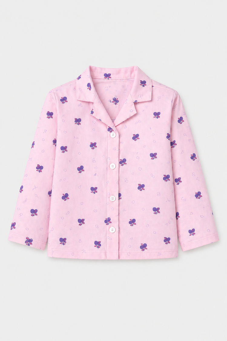 Girl wearing Anaario Pink Petal Night Suit