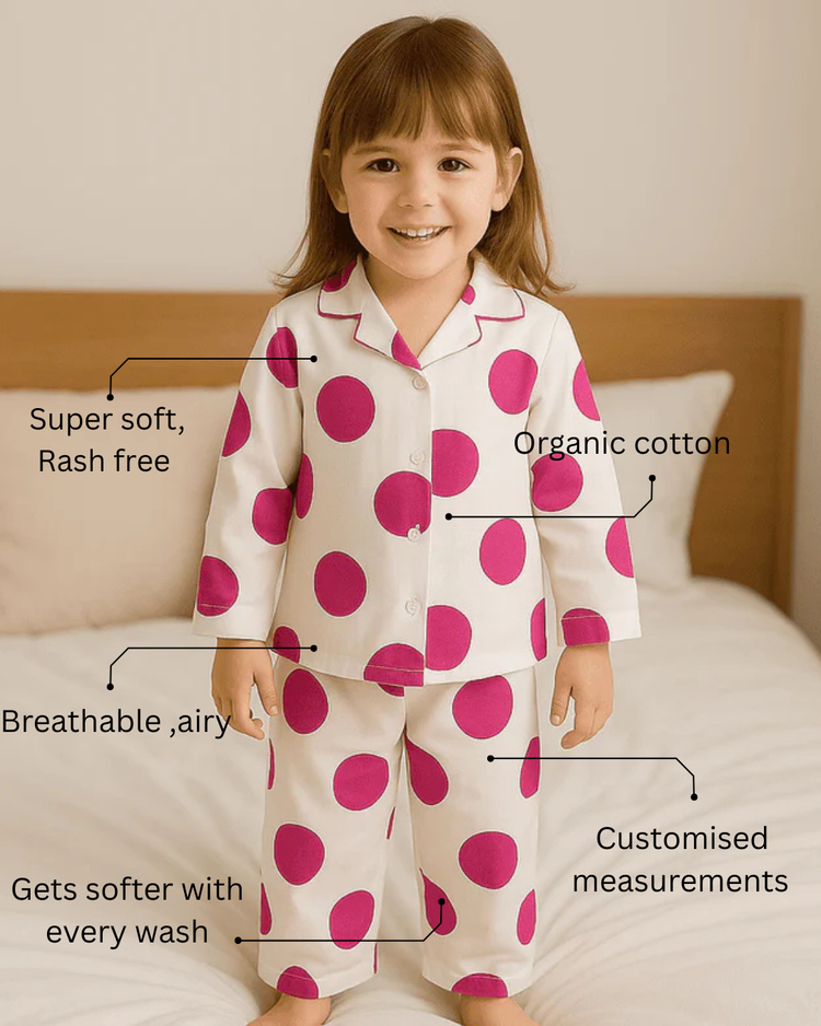 Girl wearing Anaario Pinkberry Pop Night Suit