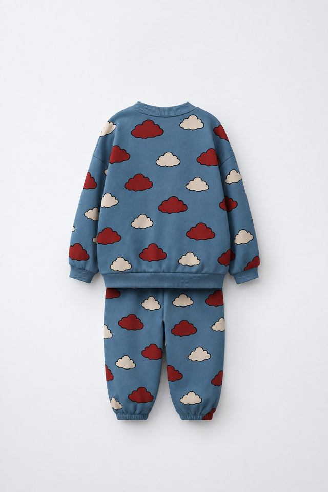 Teal Cloud Jogger Set flat lay by Anaario
