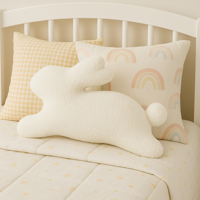Anaario rabbit-shaped fleece cushion for kids