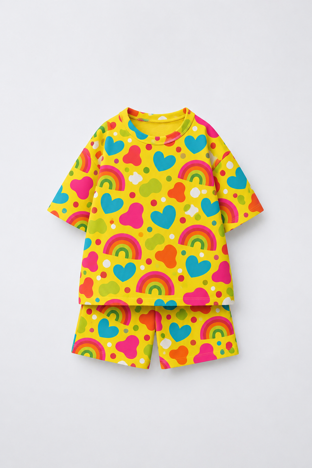 Boy wearing Anaario Rainbow Rush Co-ord Set
