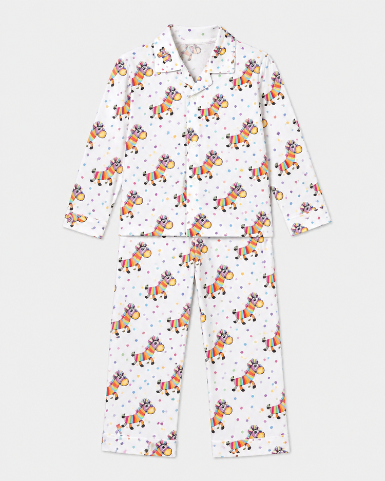 Boy wearing Anaario Rainbow Zebra Night Suit