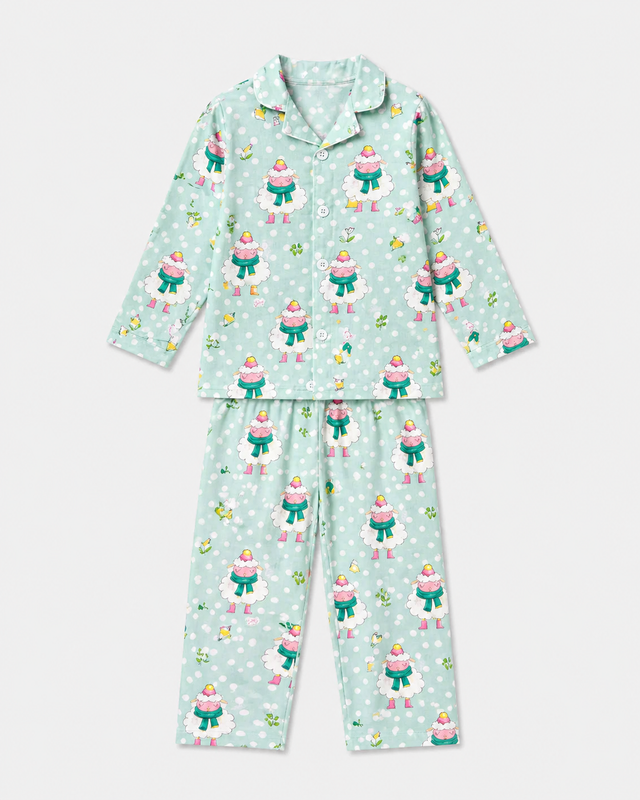 Girl wearing Anaario Snowy Sheep Night Suit