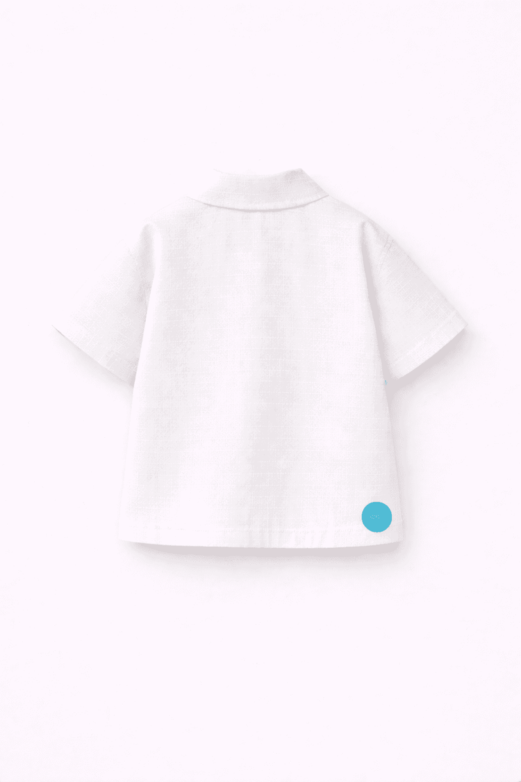 Boy wearing Anaario Sunshine Pop Pocket Shirt Set