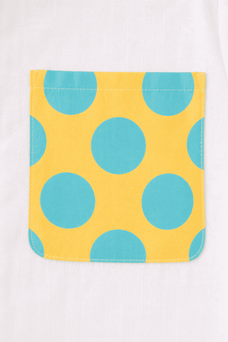 Boy wearing Anaario Sunshine Pop Pocket Shirt Set