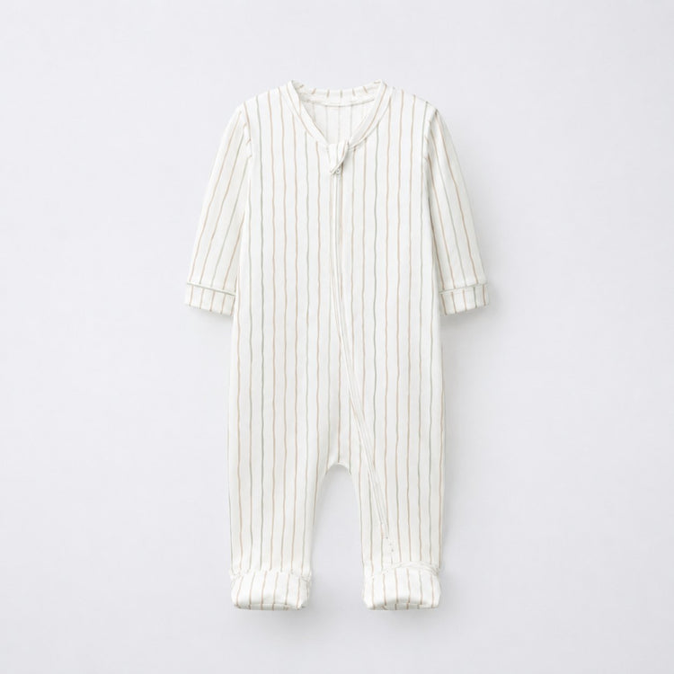Teddy Bear bamboo cotton baby sleepsuit — two-way zip romper onesie