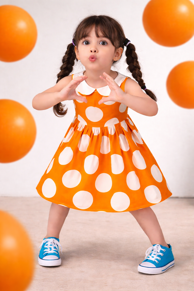 Girl wearing Anaario Apricot Pop Dress