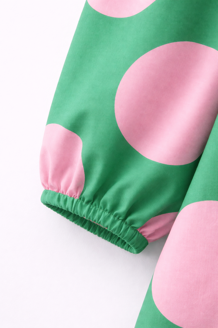 Girl wearing Anaario Emerald Blossom Dress