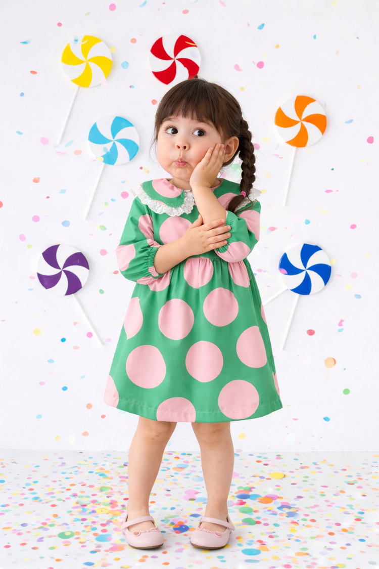 Girl wearing Anaario Emerald Blossom Dress