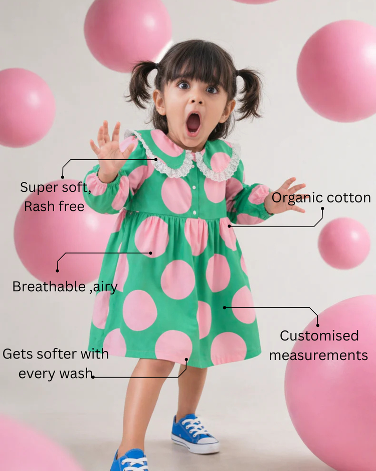Girl wearing Anaario Emerald Blossom Dress