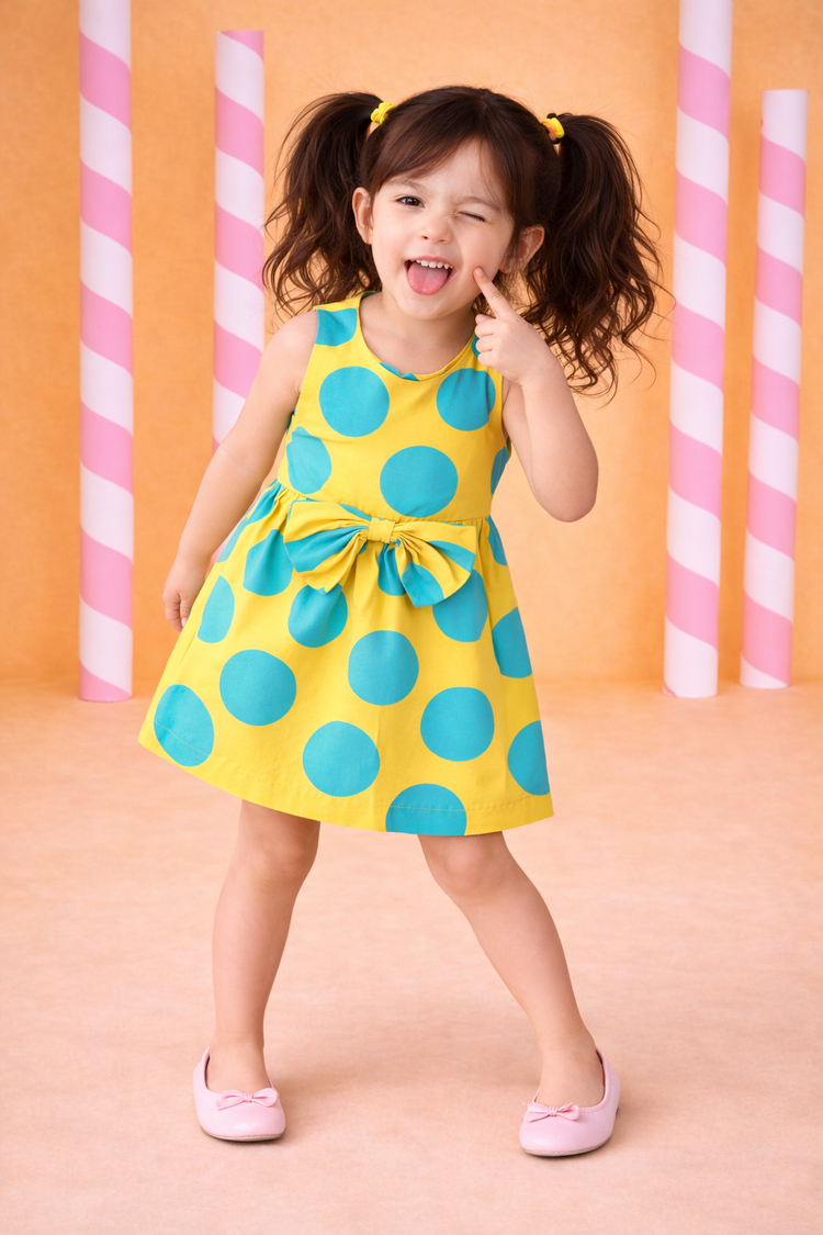 Girl wearing Anaario Lemon Fizz Dress