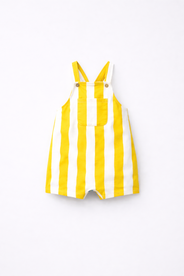 Girl wearing Anaario Lemonade Stripe Romper