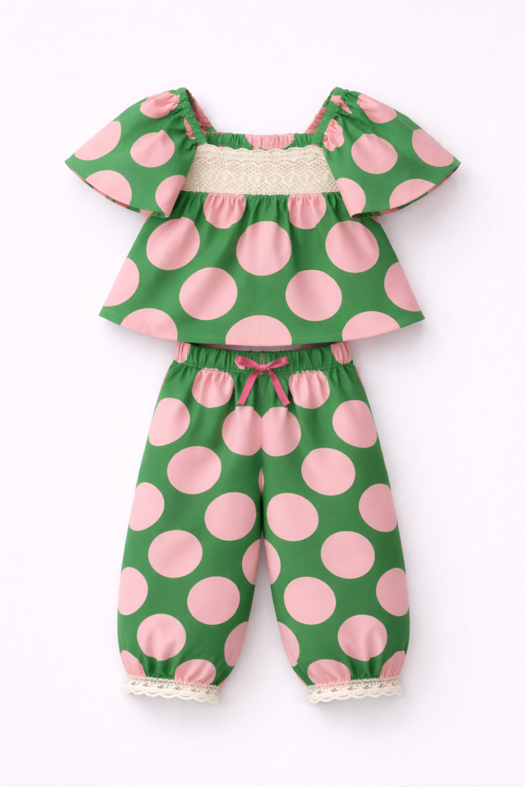 Girl wearing Anaario Meadow Dot Co-ord Set