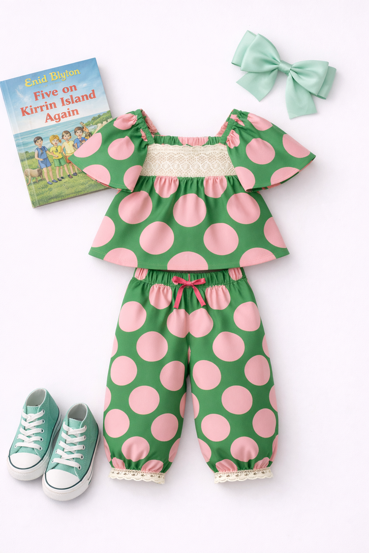 Girl wearing Anaario Meadow Dot Co-ord Set