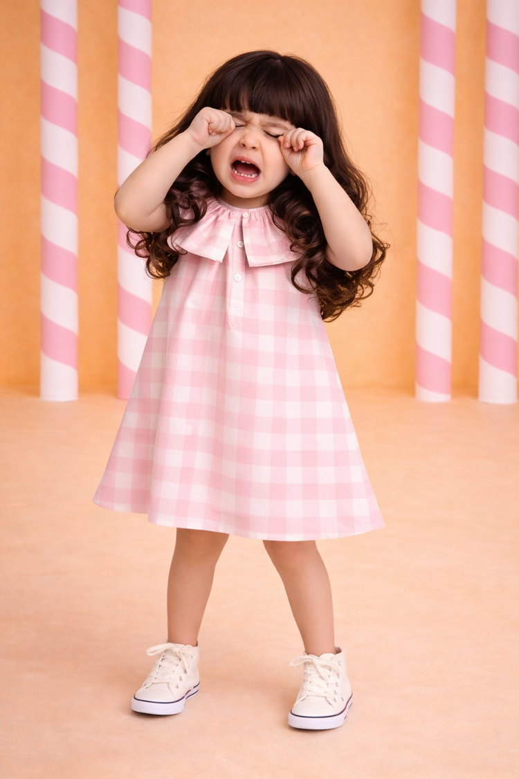 Girl wearing Anaario Peppermint Gingham Dress
