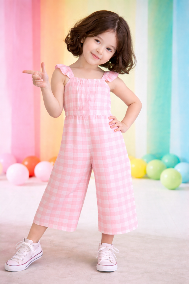 Girl wearing Anaario Strawberry Soda Jumpsuit