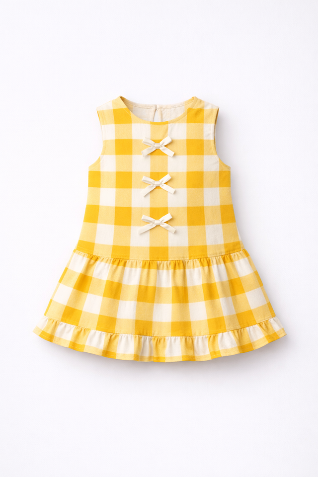 Girl wearing Anaario Sunbeam Gingham Dress
