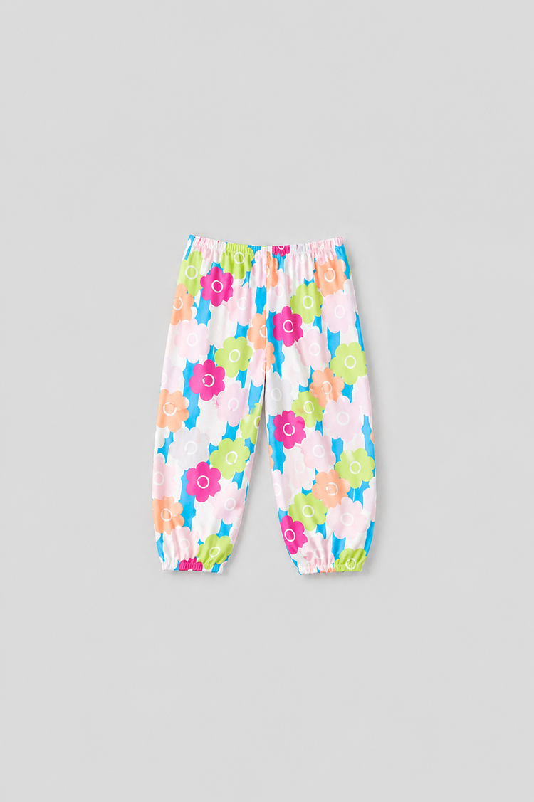 Girl wearing Anaario Trio Toned Florals Night Suit