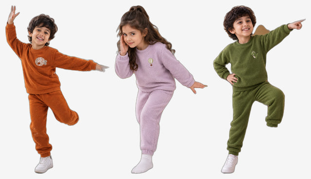 Fleece Set Combo – three sets on models by Anaario