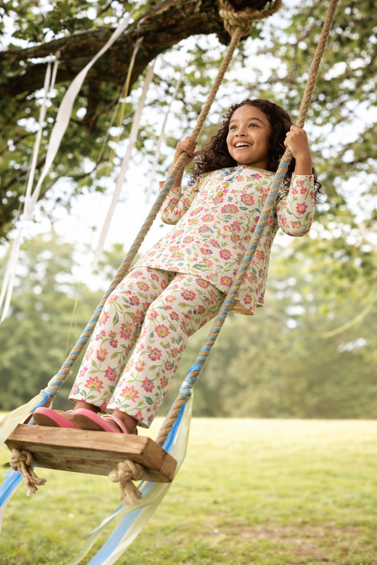 Girl wearing Anaario Multi-Coloured Floral Cotton Co-ord Set