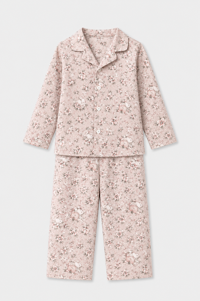 Girl wearing Anaario Vintage Bunny Night Suit