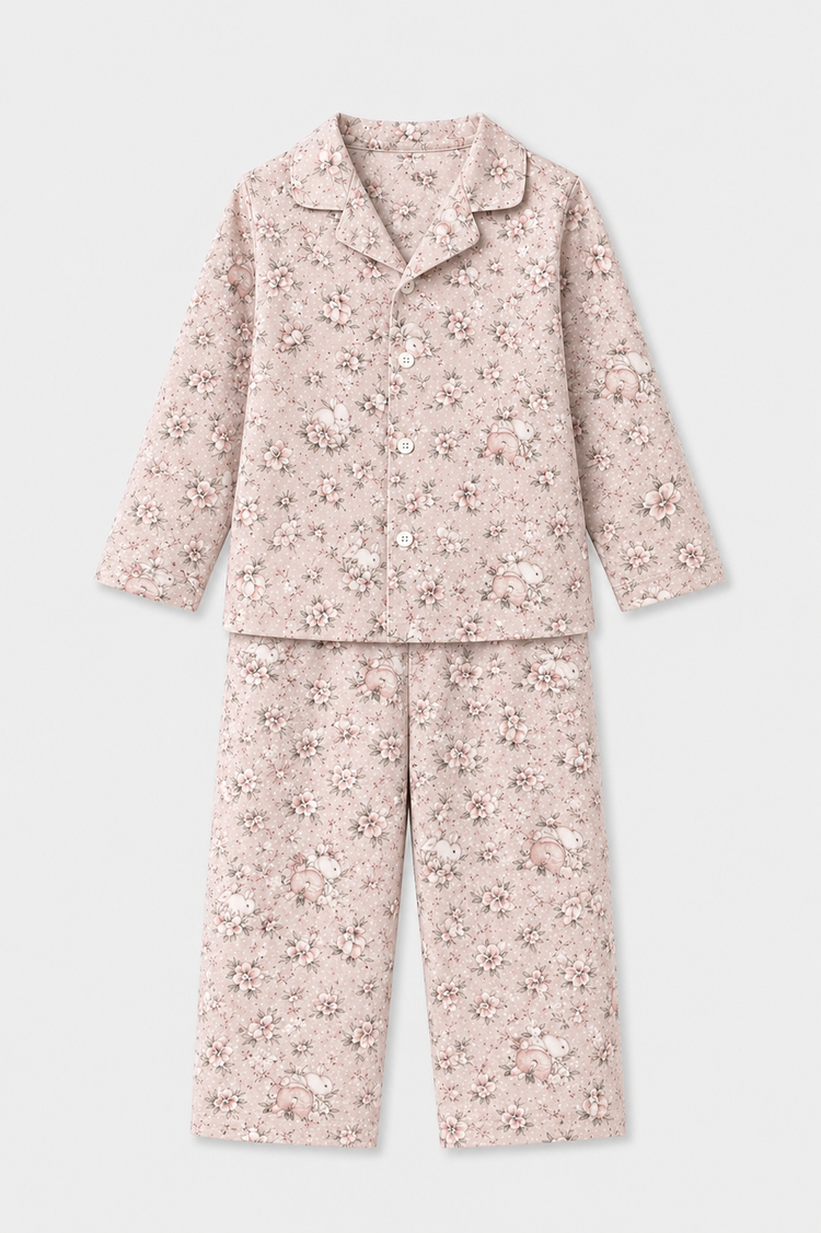 Girl wearing Anaario Vintage Bunny Night Suit