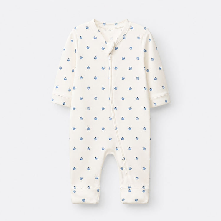 Woodland Bunny bamboo cotton baby sleepsuit — full-sleeve baby sleepsuit, zip onesie