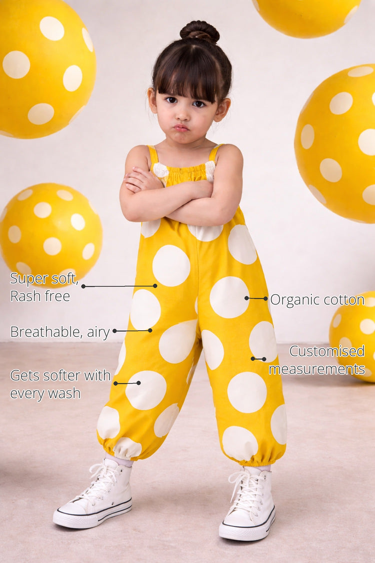 The Lemonade Dotty Girls' Romper features