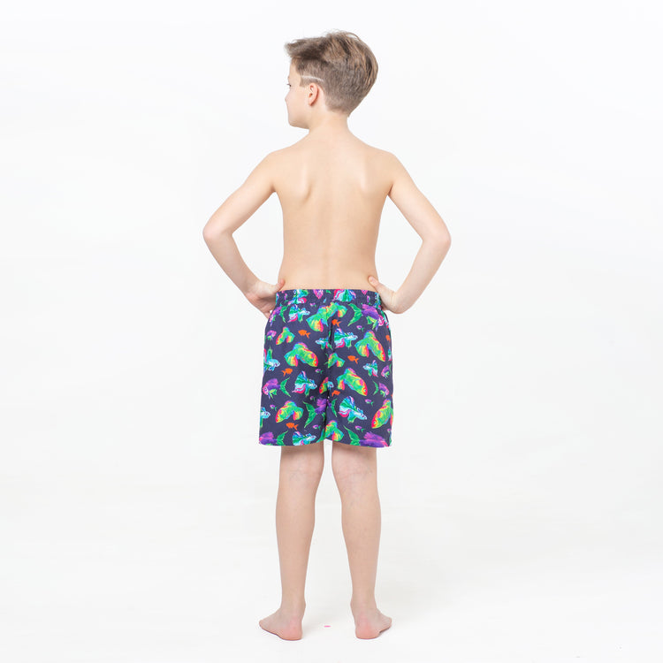 Multicolored Pixels, Psychedelic Fish Reversible Flipout Shorts