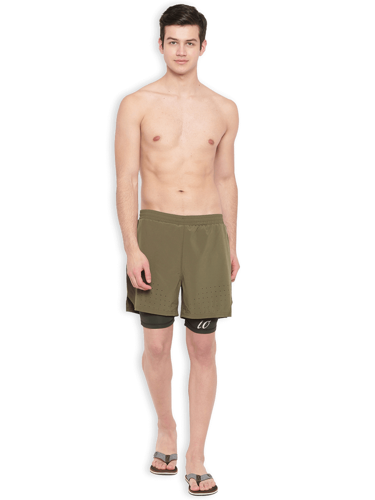 Olive Shorts with Jammers