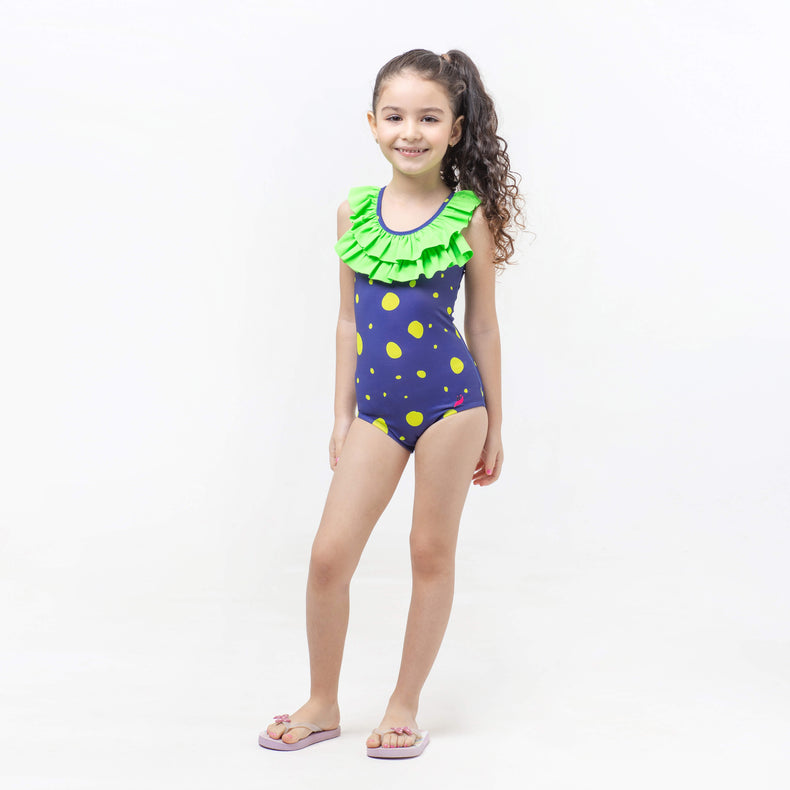 Green and Blue Polka Dots Sunkissed Dream Maillots