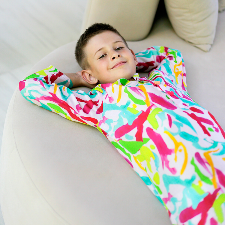 Imperial Kurta and Pajama Set - Multi-coloured splashes
