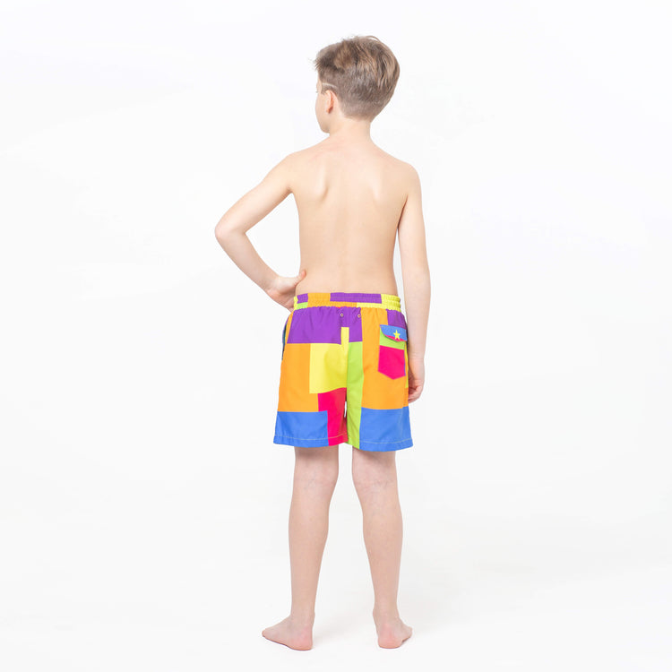 Multicolored Blocks Fun in the Sun Shorts