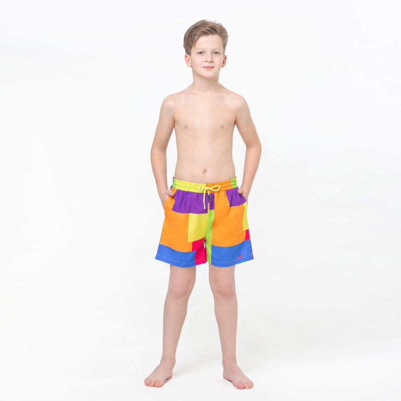 Multicolored Blocks Fun in the Sun Shorts