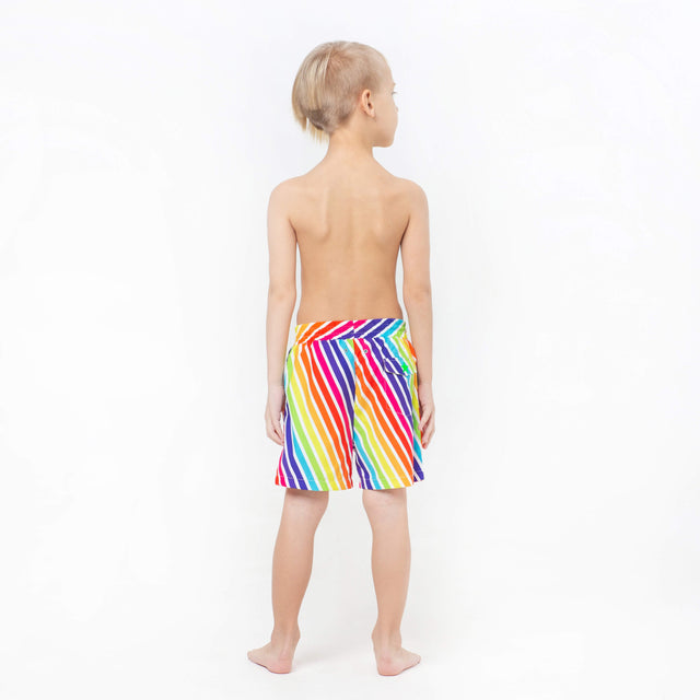 Multicolored Pinstripes Fun in the Sun Shorts