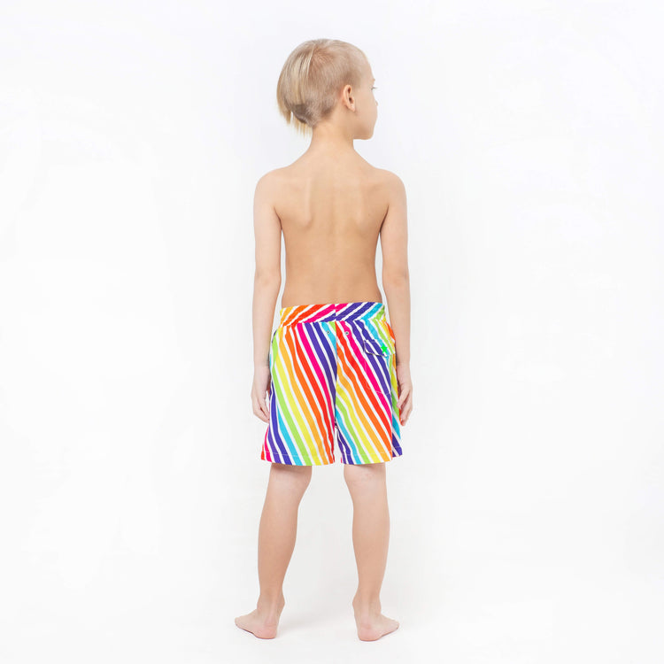 Multicolored Pinstripes Fun in the Sun Shorts