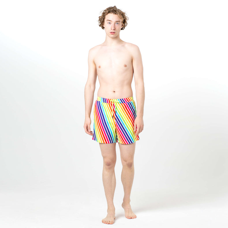 Multicolored Pinstripes Fun in the Sun Shorts