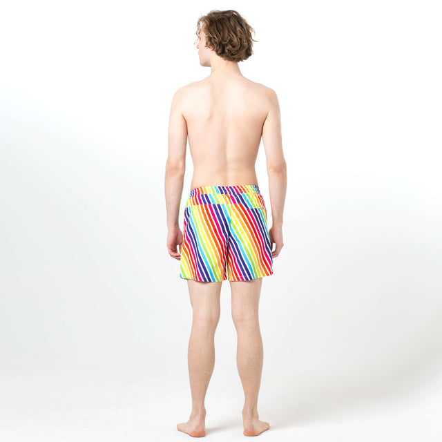 Multicolored Pinstripes Fun in the Sun Shorts