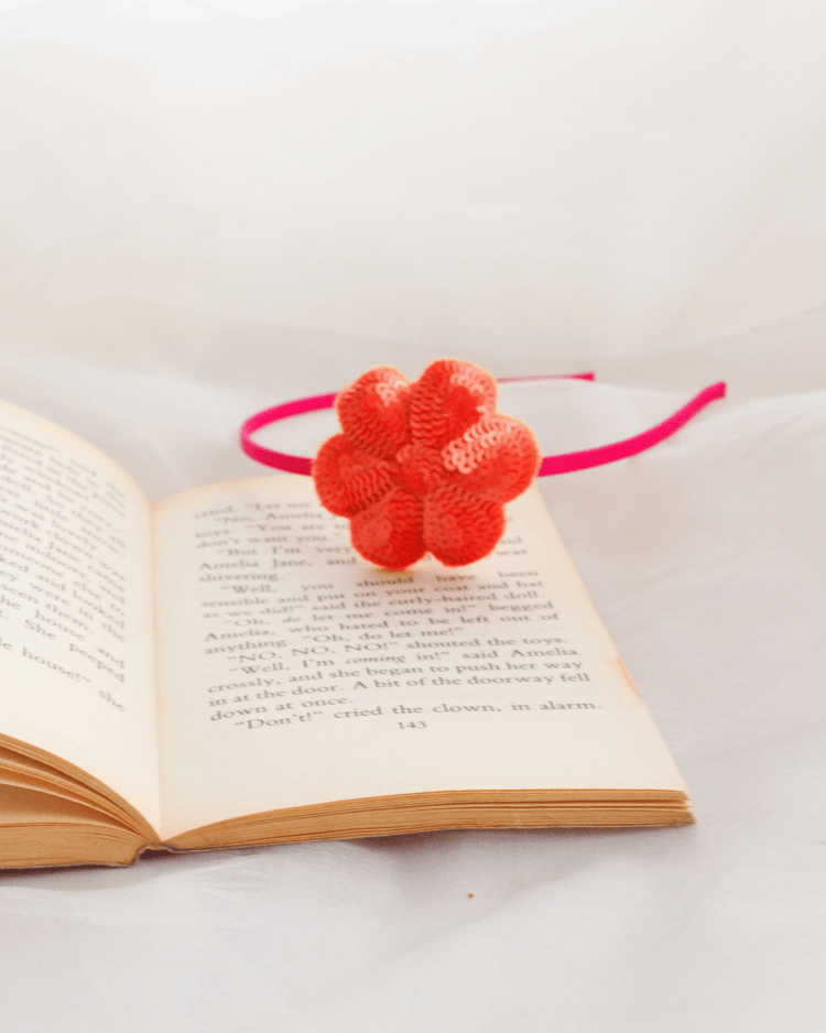 Anaario Flower Hairband, Orange hairband for kids