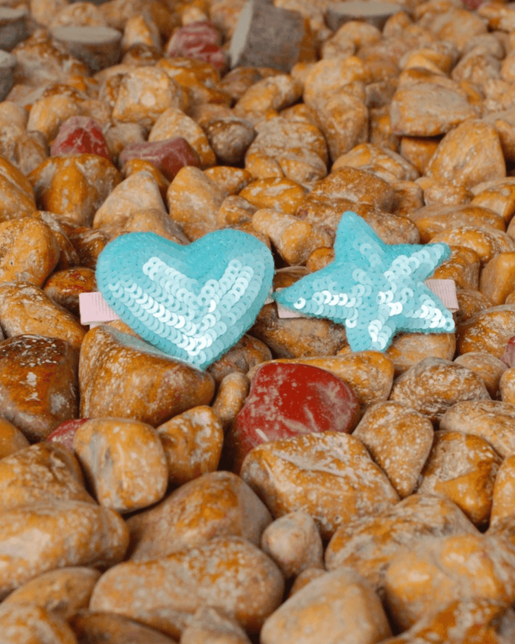 Anaario Heart-Star Clip, Light Blue hair clip for kids