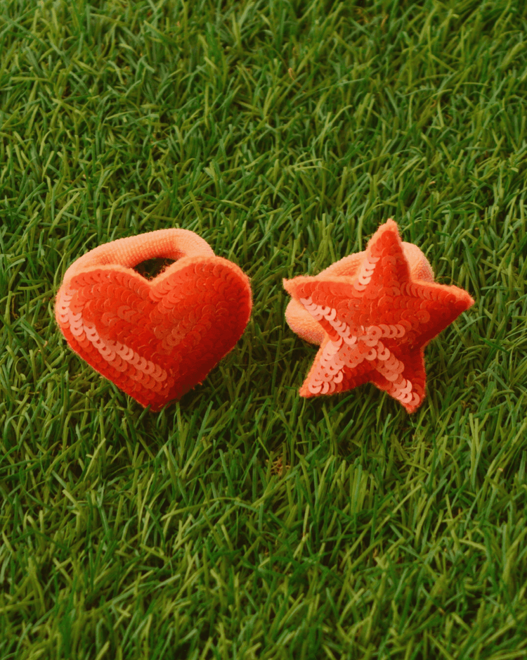 Anaario Heart-Star Hair Ties, Orange hair tie for kids
