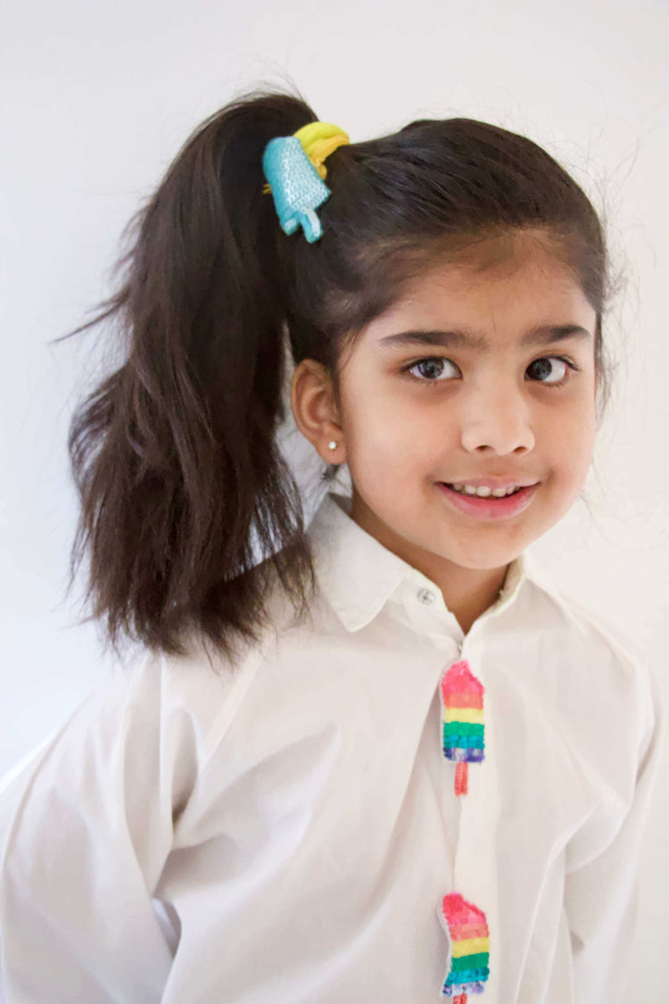 Anaario Popsicle Hair Ties, Light Blue hair tie for kids