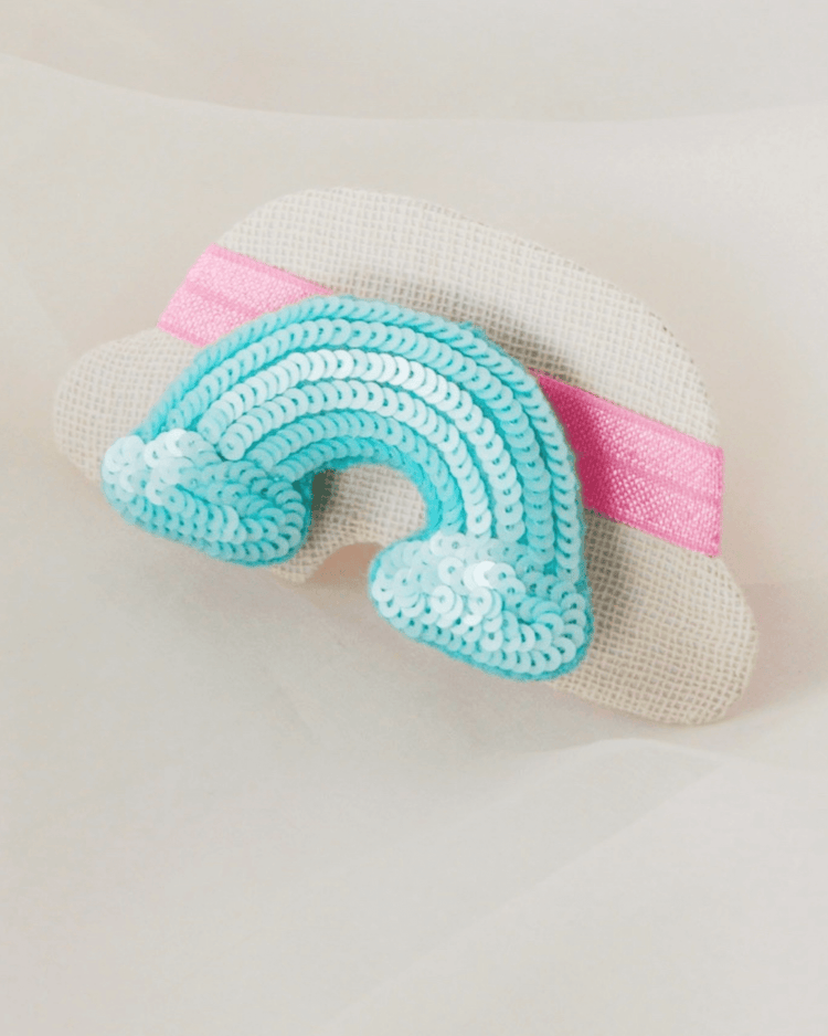 Anaario Rainbow Hair Ties, Light Blue hair tie for kids