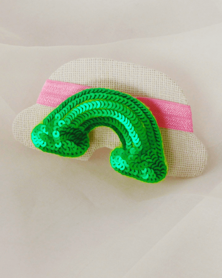 Anaario Rainbow Hair Ties, Green hair tie for kids